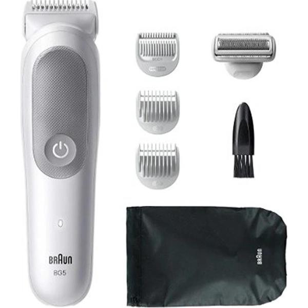 Braun BG5550 tělový zastřihovač,  SkinGuard pro citlivou pokožku,  100 min provozu,  100% vodotěsný,  nástavce1