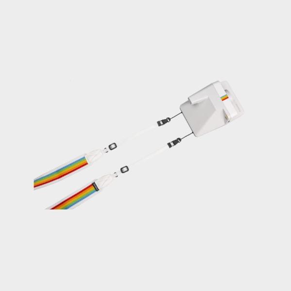 Polaroid Camera Strap Flat Rainbow White2