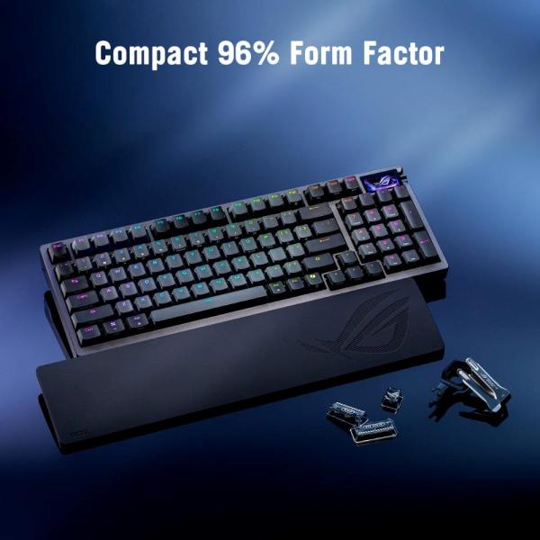 ASUS klávesnice ROG Azoth 96 HE,  Mechanická,  Bezdrátová,  BT,  RF 2.4GHz,  US,  černá9