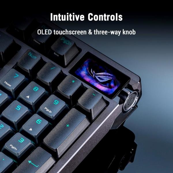ASUS klávesnice ROG Azoth 96 HE,  Mechanická,  Bezdrátová,  BT,  RF 2.4GHz,  US,  černá10