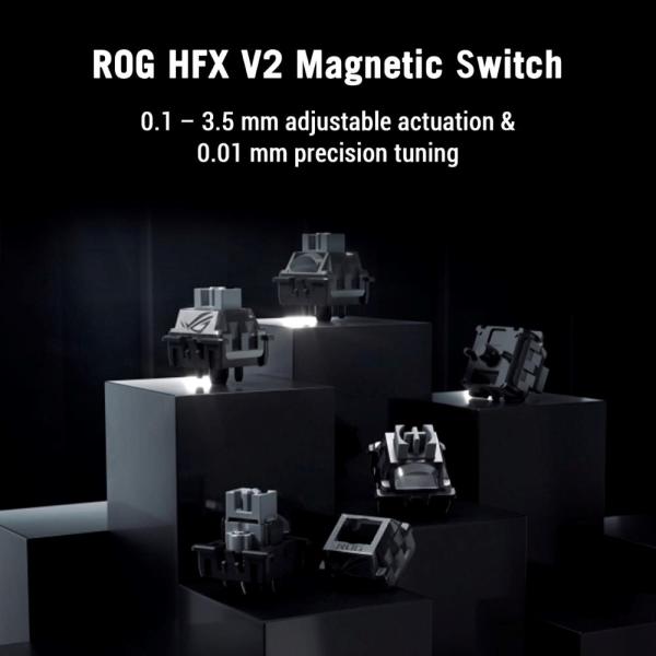 ASUS klávesnice ROG Azoth 96 HE,  Mechanická,  Bezdrátová,  BT,  RF 2.4GHz,  CZ/ SK,  černá11