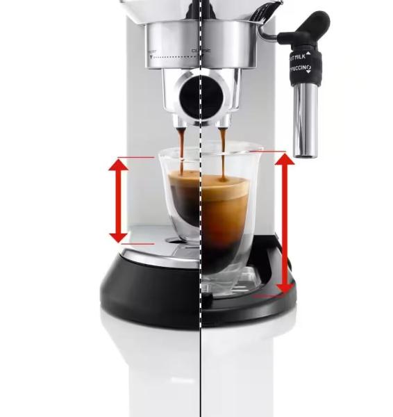 DeLonghi Dedica EC685.W Style pákový kávovar,  1450 W,  15 bar,  technologie Thermoblock,  Cappuccino systém,  bílá4