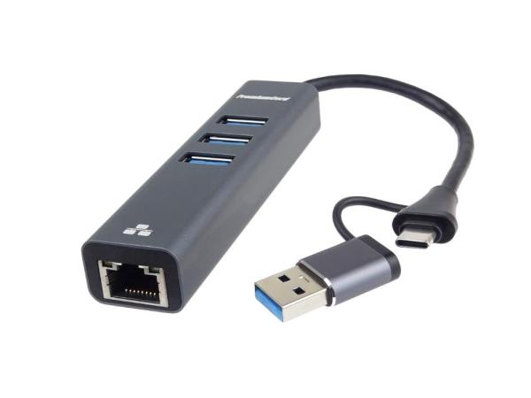 PremiumCord Adaptér USB-C a USB-A na Gigabit 10/ 100/ 1000Mbps + 3x USB 3.2 konektor6