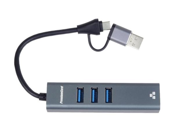 PremiumCord Adaptér USB-C a USB-A na Gigabit 10/ 100/ 1000Mbps + 3x USB 3.2 konektor7