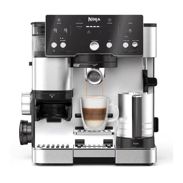 Ninja ES501EU Luxe™ Essential,  kávovar 2v1,  integrovaný mlýnek,  váha,  Barista Assist,  automatické pěnění mléka