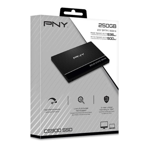 PNY SSD CS900 250GB,  SATA III 2, 5",  (R:535 /  W:500MB/ s)1
