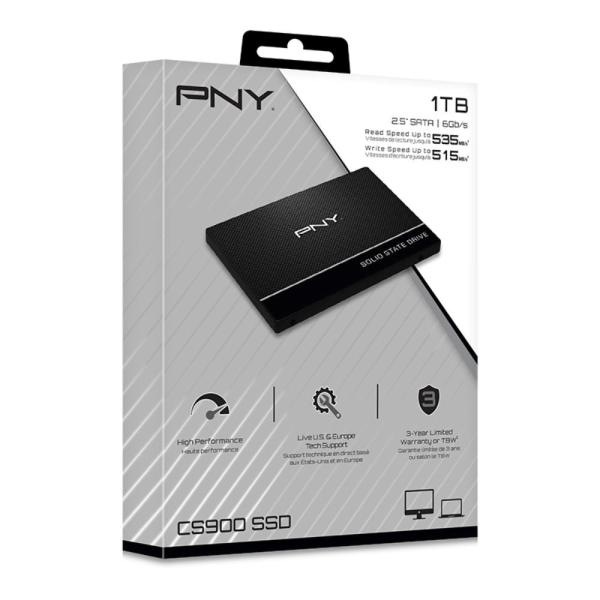 PNY SSD CS900 1TB,  SATA III 2, 5",  (R:535 /  W:515MB/ s)1