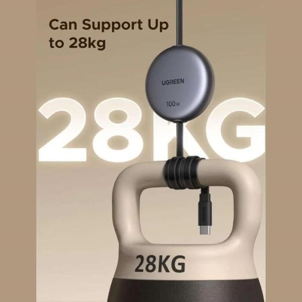 UGREEN navíjecí kabel USB-C,  1m,  stříbrná3