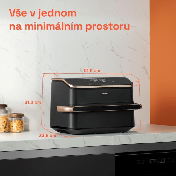 Cosori Dual Blaze TwinFry chytrá horkovzdušná fritéza 10 L,  keramika,  černá9
