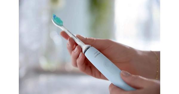 Philips Sonicare 2100 HX3651/ 12 sonický zubní kartáček,  světle modrý,  SmarTimer,  QuadPacer,  14denní výdrž2