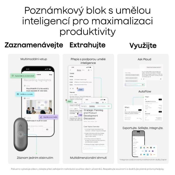 PLAUD Note Pin S Purple - AI hlasový záznamník + náramek a šňůrka na krk4