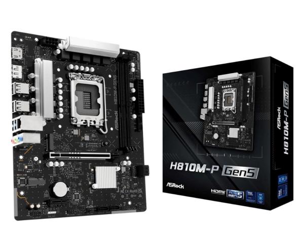 ASRock MB Sc LGA1851 H810M-P Gen5,  Intel H810,  2xDDR5, 1xDP,  1xHDMI,  mATX