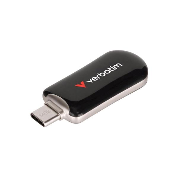 VERBATIM Flash Disk 64GB Plectra USB-C 3.0,  černá