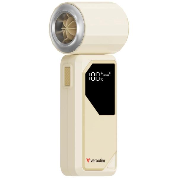 VERBATIM ruční ventilátor Cool "n" Go AirJet,  USB-C,  bílá/ stříbrná1