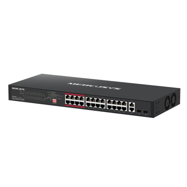 MERCUSYS switch MS126CP (24x100Mb/ s, 24xPoE+, 2xGbE/ SFPcombo, 295W)1