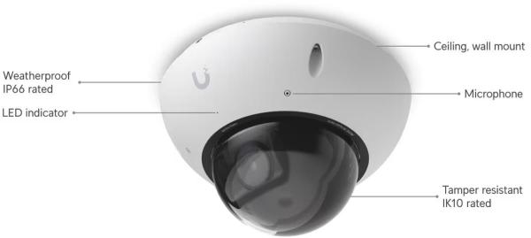 UBNT G6 Pro Dome - 8MP IP Kamera,  Bílá6