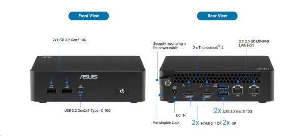 ASUS NUC 16 Pro Mini PC/ NUC16GDK/ Core Ultra 5-325/ 2x 8GB DDR5+512GB SSD+W11 PRO/ USB 7x/ 2x LAN/ WiFi/ Intel Graphics/ L10/ EU7