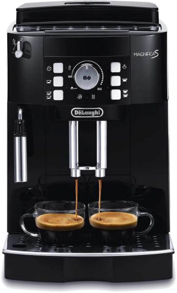 DeLonghi ECAM 21.117.B automatický kávovar,  15 bar,  vestavěný mlýnek,  dva šálky najednou,  tryska na páru,  černý