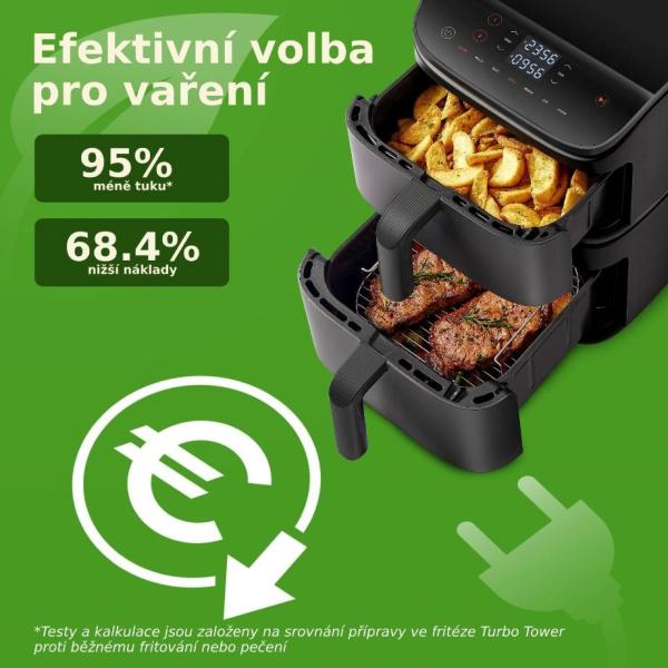 Cosori Turbo Tower horkovzdušná fritéza 10, 8 L,  keramika,  černá5