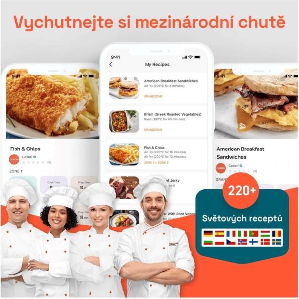 Cosori Turbo Tower horkovzdušná fritéza 10, 8 L,  keramika,  černá8