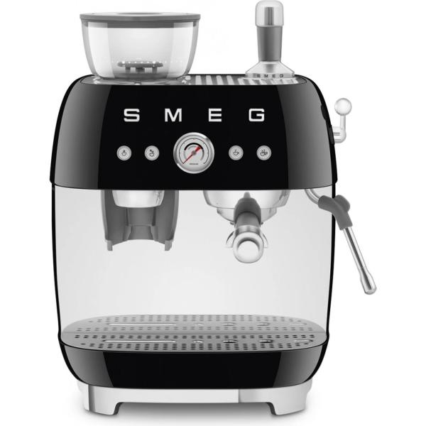 Smeg EGF03BLEU Retro Style pákový kávovar,  černý,  integrovaný mlýnek,  20 bar,  2, 4 l,  1650 W