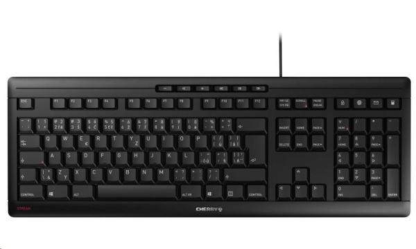 CHERRY klávesnice STREAM,  drátová,  USB,  CZ+SK layout,  černá