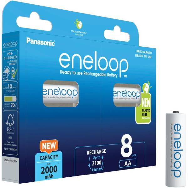 PANASONIC HR6 AA 3MCCE/ 8BE ENELOOP N,  2000 mAh (Blistr 8ks)