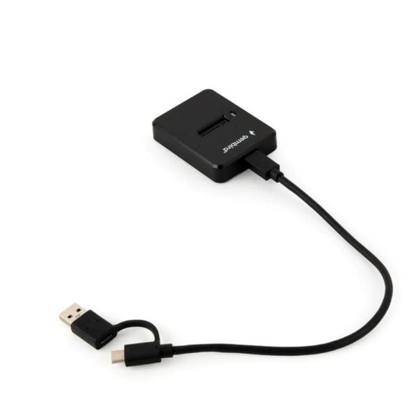GEMBIRD dokovací stanice pro stolní počítače DD-U3M2,  USB-C,  M.2 SATA,  NVMe SSD,  černá1