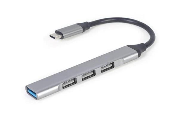 GEMBIRD hub,  4-port USB 3.2 (Gen 1),  Type-C,  stříbrná1
