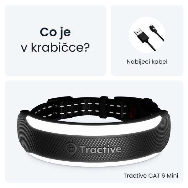Tractive CAT 6 Mini – chytrý GPS lokátor pro kočky a monitor zdraví s integrovaným obojkem - černý3