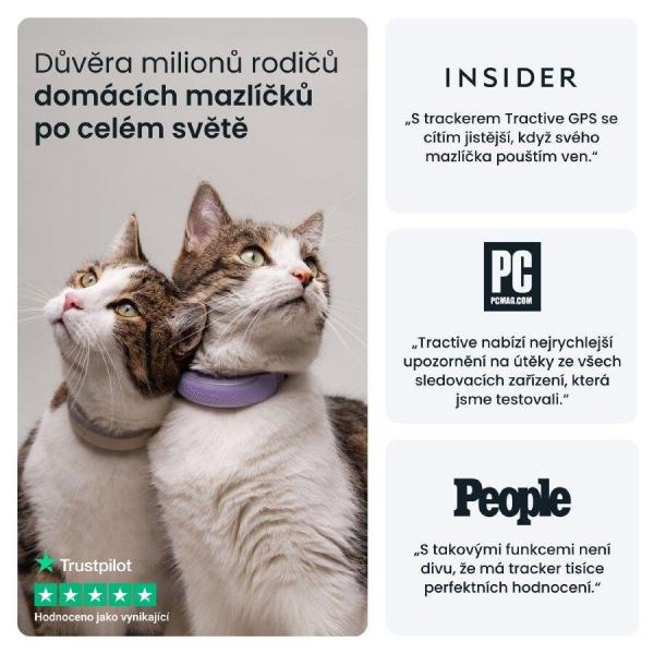 Tractive CAT 6 Mini – chytrý GPS lokátor pro kočky a monitor zdraví s integrovaným obojkem - černý8