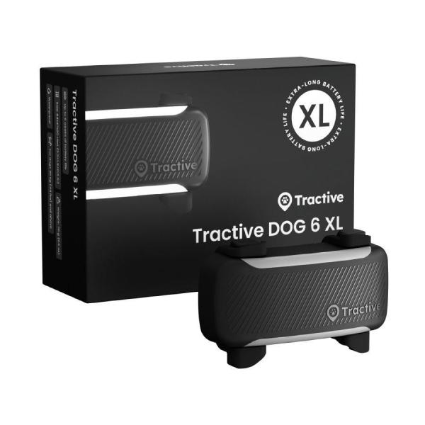 Tractive DOG 6 XL – Chytrý GPS lokátor pro psy se sledováním životních funkcí a zdravotními upozorněními,  černý