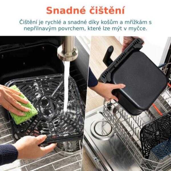 Cosori Dual Blaze 6.4L SMART horkovzdušná  fritéza + 5x špíz a gril. rošt,  černá4
