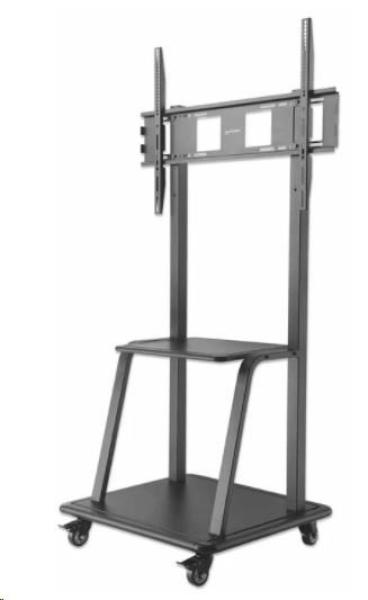 BAZAR - Manhattan univerzální TV vozík,  Universal Heavy Duty TV Cart,  37" až 100" TV,  černá - Poškozený obal (Komplet)