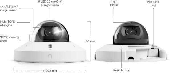 UBNT G6 Mini Dome,  UniFi Protect 8MP IP kamera4