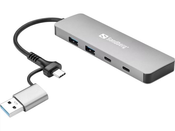 Sandberg USB-C/ A to 2xUSB-A+2xUSB-C Hub