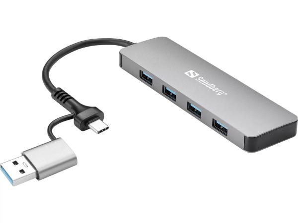 Sandberg USB-C/ A to 4xUSB 3.0 Hub