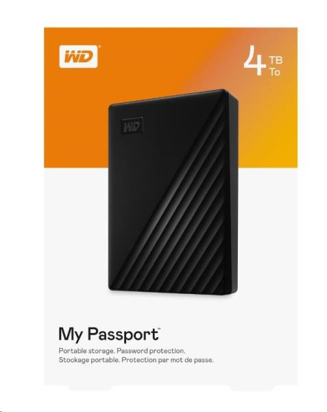 BAZAR - WD My Passport Portable 4TB,  Externí HDD,  USB 3.0,  černá (Bez příšlušenství)6