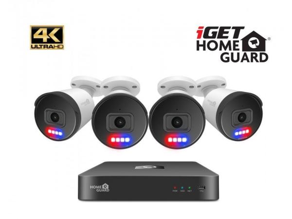 BAZAR iGET HOMEGUARD HGNVK88504 - PoE 4K UltraHD NVR CCTV 8CH + 4x kamera - poškozený obal