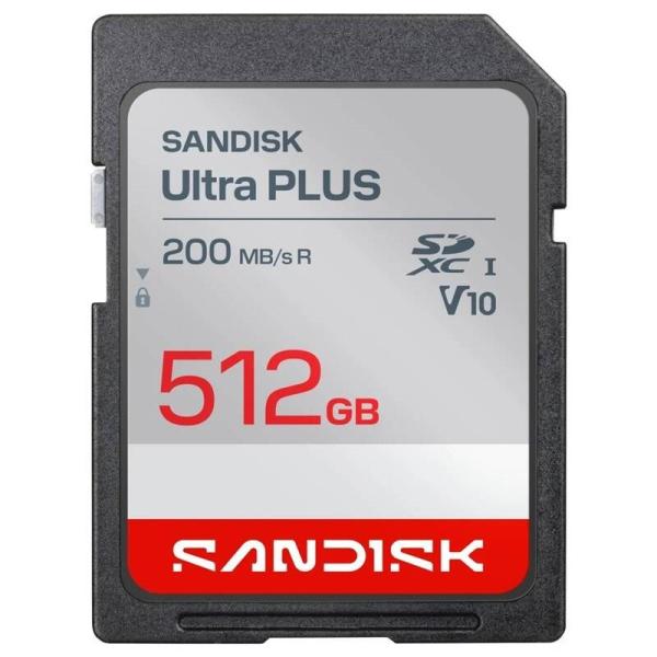 Sandisk Ultra PLUS SDXC karta 512GB UHS-I,  V10,  U1,  C10,  (200MB/ s)