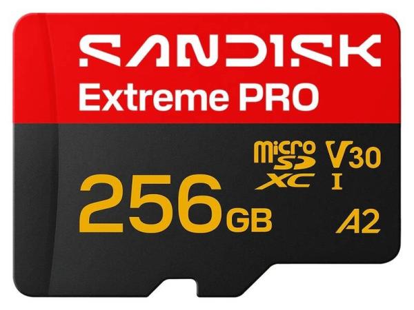 SanDisk micro SDXC Extreme PRO 256GB UHS-I U3 (250R/ 170W MB/ s,  UHS-I U3 V30) + adaptér
