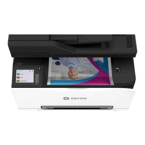 Xerox C255a,  barevná laser. multifunkce,  A4,  25ppm,  fax,  duplex,  ADF,  WiFi/ USB/ Ethernet,  1 GB RAM,  Apple AirPrint5