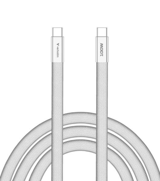 VERBATIM Kabel Sync & Charge SoftTouch USB-C,  100W,  120cm,  bílá