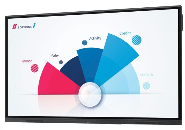 Sharp PN-L652B LCD 65" Precision Touch Display,  16/ 7,  400 Jas [cd/ m2],  3840 x 2160,  16:9,   4000:1,  VGA,  USB-C,  LAN,  RS231