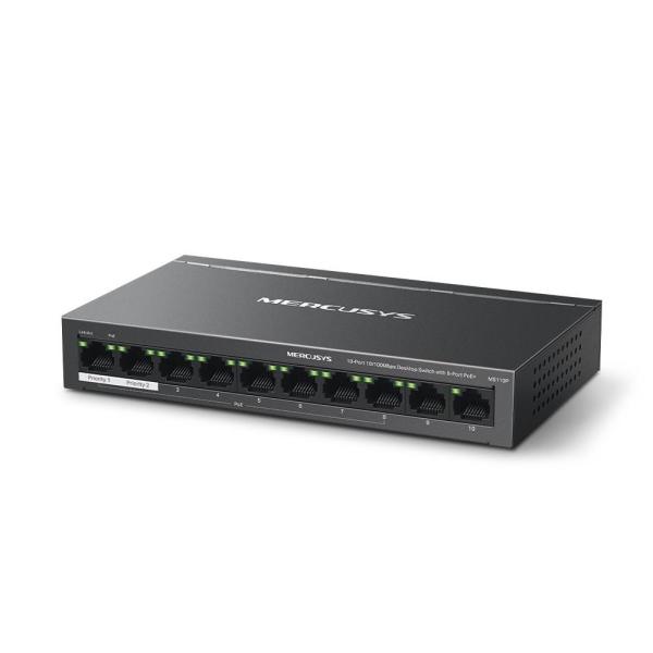 MERCUSYS switch MS110P (10x100Mb/ s, 8xPoE+, 65W, fanless)1