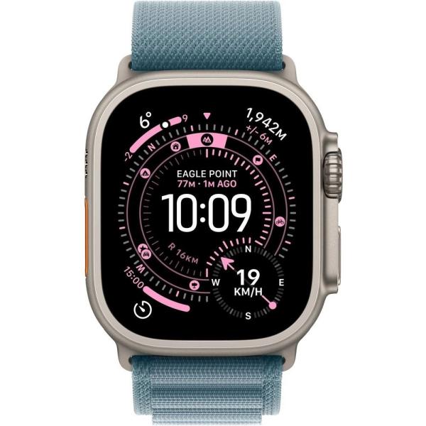 Apple Watch Ultra 3 GPS + Cellular 49mm Natural Titanium Case with Light Blue Alpine Loop - Large1