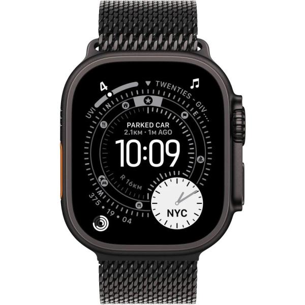 Apple Watch Ultra 3 GPS + Cellular 49mm Black Titanium Case with Black Titanium Milanese Loop - Large1