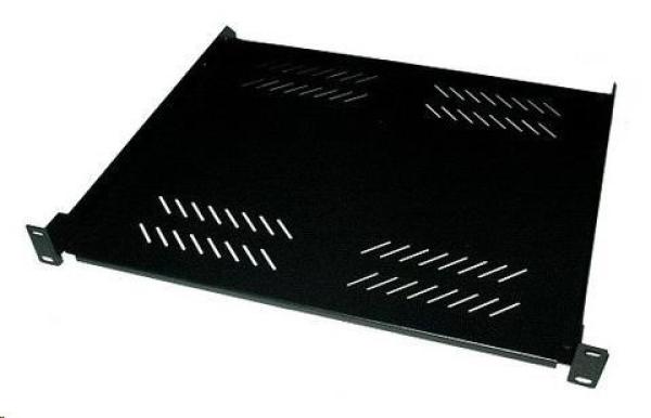 BAZAR - XtendLan 19" police s perforací 1U/ 400mm,  nosnost 25kg,  černá - poškozeno,  prohnuté