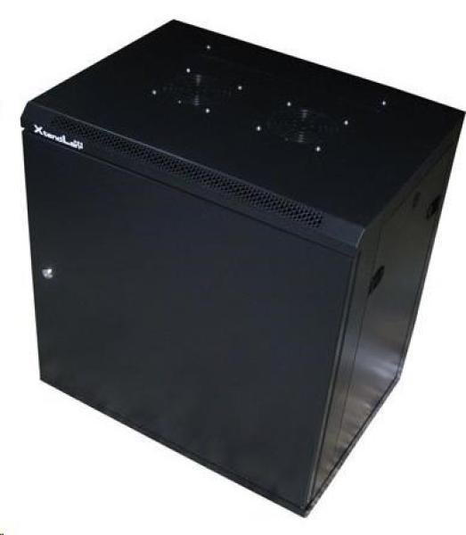 XtendLan 19" nástěnný rozvaděč 15U 600x450,  nosnost 60kg,  plné dveře,  svařený,  proti vykradení, černý