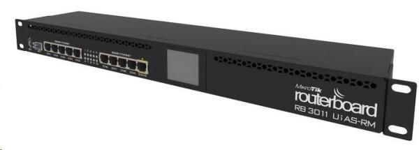 MikroTik RouterBOARD RB3011UiAS-RM,  dvojjadrový 1.4 GHz CPU,  1 GB RAM,  10x LAN,  1x SFP,  1x USB 3.0,  vrátane. Licencia L2